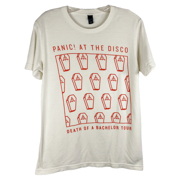 Panic at‎ the Disco Small Tee Graphic Death of a Bachelor Tour White Orange 462 - Picture 1 of 5
